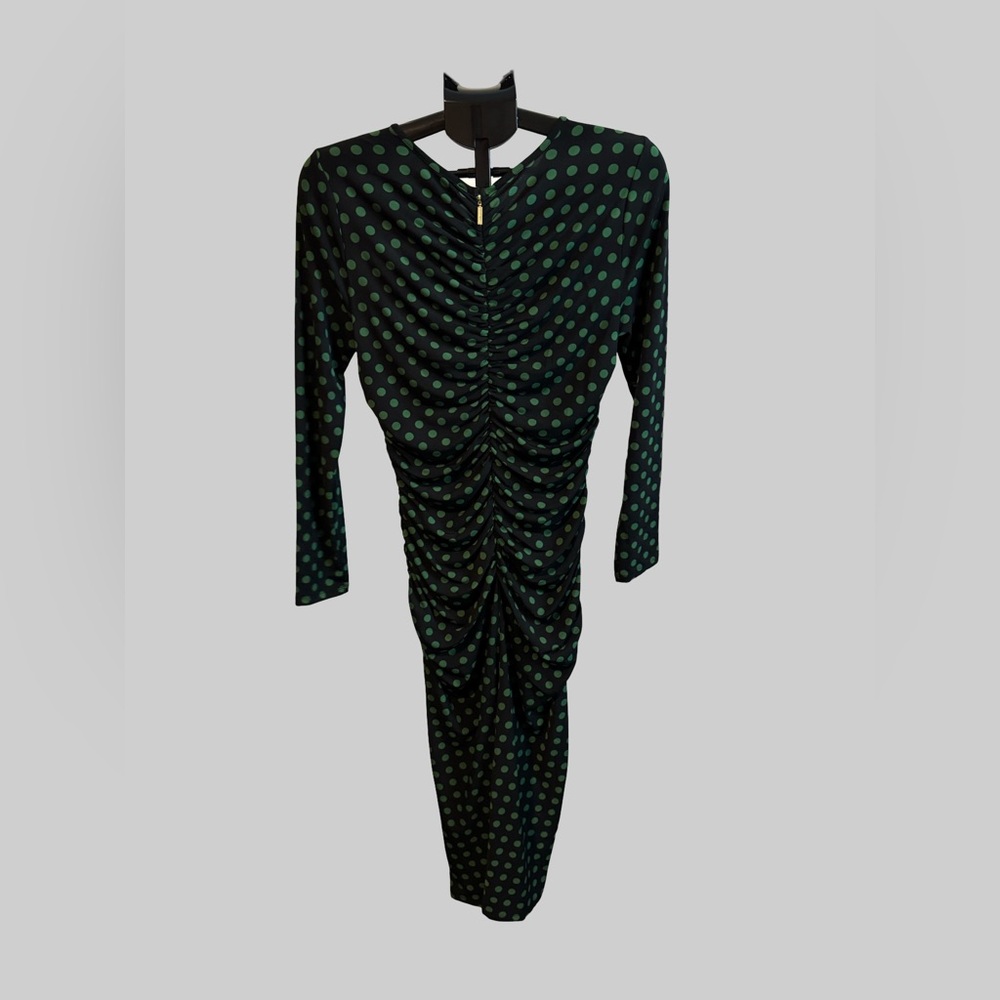 Michael Kors Black and Green Polka Dot Dress - Picture 5 of 7